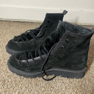 Leather and Faux Fur Seychelles Combat Style Boots